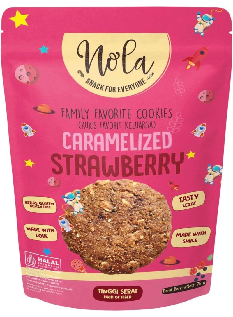 Nola - Gluten Free Mini Cookies with Caramelized Strawberry 75G - Image 1